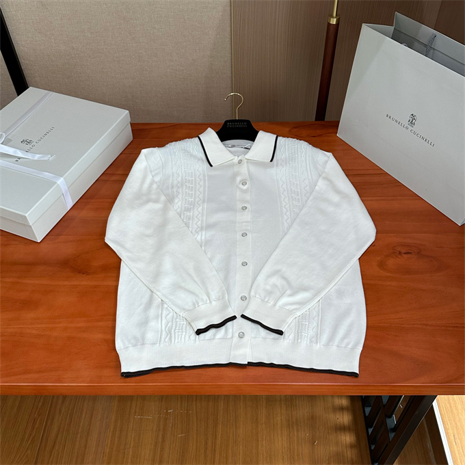 brunello cucinelli cable-knit collared cardigan